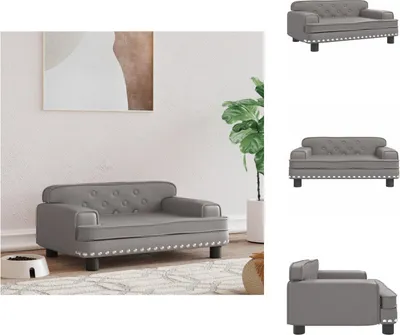 Image de vidaXL Lit pour chien gris 70x45x30 cm imitation cuir - Lits pour chiens
