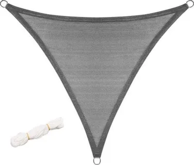 Produktbild von Schattentuch Dreieck - UV-filternd & wasserabweisend - robustes HDPE - atmungsaktiv & langlebig - ideal für Terrasse & Garten - dunkelgrau - 4x4x4 m