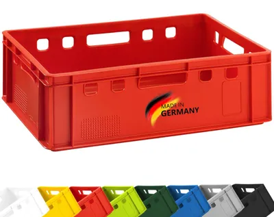 Image de Caisse à viande E2 Caisse de boucherie 60x40x20cm apte au contact alimentaire, robuste, empilable - Caisse de stockage universelle Eurobox d'Allemagne