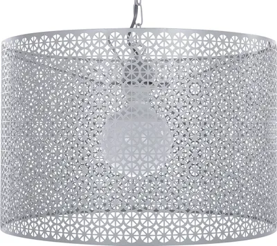Zdjęcie produktu dla BELIANI Lampa wisząca szara metalowa z ażurowym kloszem w stylu orientalnym