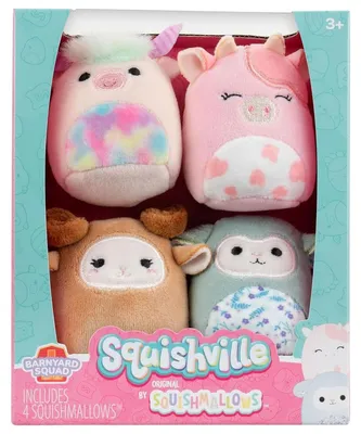 Produktbild von Jazwares Squishville Mini Squishmallows Plüschfiguren 4er-Pack Barnyard Squad 5 cm