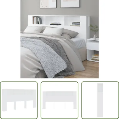 Obrázok produktu pre The Living Store Čelo postele s policami biele 200x18,5x104,5 cm