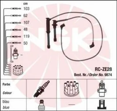 Produktbild von NGK Zündleitungssatz  9874