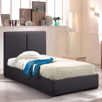 Immagine prodotto di Letto singolo con rete a doghe 80x190 tessuto Montreux Twin - Grigio scuro