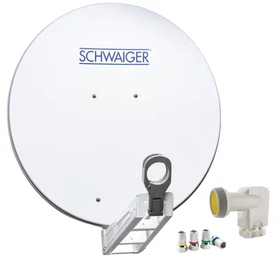 Produktbild von Satellitenanlage Set Hellgrau Aluminium 75 cm