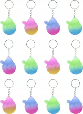 Produktbild von Lachendes Gesicht Schlüsselanhänger Set 12 Stück - Bunte Smileys - Lustiges Geschenk