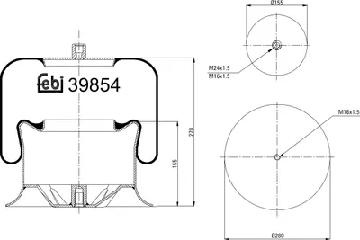 Image de Soufflet de ressort, suspension pneumatique FEBI 39854