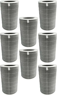 Produktbild von vhbw 8x Aktivkohlefilter kompatibel mit Xiaomi Smart Air Purifier 4 Pro Luftreiniger - H12 Luftfilter Grau Weiß