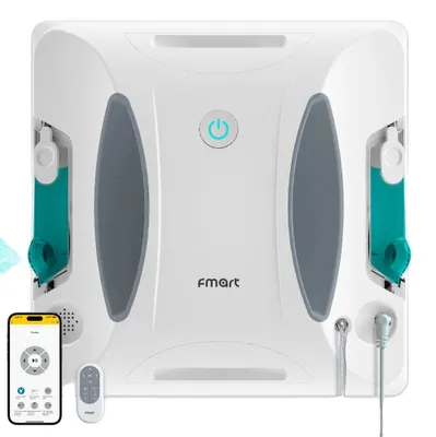 Image de Robot lave-vitres, puissance d'aspiration de 3800 Pa, double pulvérisation à ultrasons, FMART W6