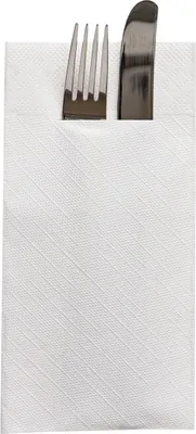 Produktbild von Tissue Deluxe Besteckservietten Weiß, 40 x 40 cm, 75 Stück - Mank