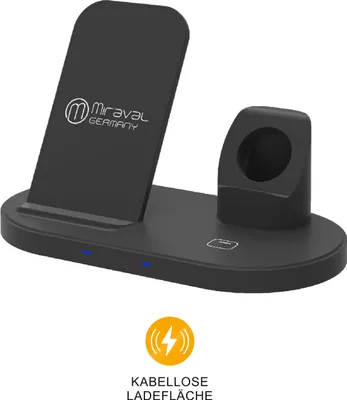 Produktbild von 2 in 1 Ladestation für kabelloses laden USB-Anschluss für Smartwatches, induktives laden