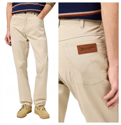 Produktbild von Wrangler | Herrenjeans Texas Slim beige Stretch Slim Fit Casual Denim W32 L32