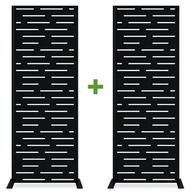 Produktbild von Set mit 2 Dekorplatten ARLBERG Schwarz H.160cm Vollmuster