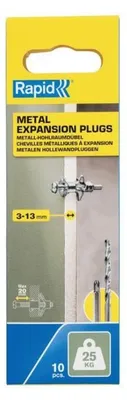 Obrázok produktu pre Rapid 5001546, Expanzná kotva, Sadrokartón, Oceľ, Zinok, Strieborná, PH2