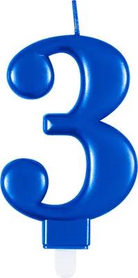 Produktbild von Auswahl Zahlenkerze Blau Metallic Zahl 0-9