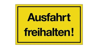 Produktbild von Hinweiszeichen Ausfahrt freihalten! L250xB150mm gelb schwarz Ku.