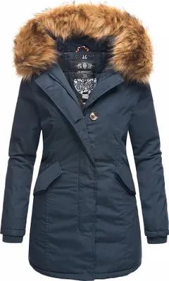 Produktbild von Marikoo Karmaa Damen Winter Jacke Stepp Parka Mantel Winterjacke warm gefüttert Grau Gr. 34 - XS