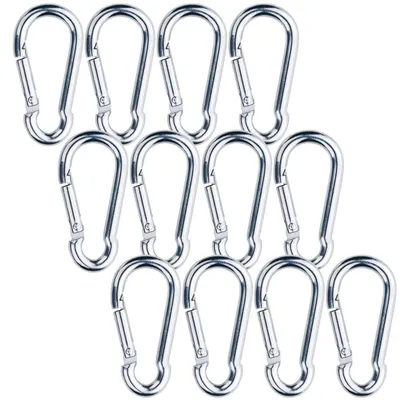 Produktbild von Karabinerhaken 12er-Set - Vielseitig für Camping, Garten & Haushalt - 5x2,5 cm, 50 kg Traglast, robust, kompakt & leicht