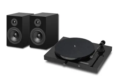 Obrázek produktu pro Pro-Ject Juke Box E1 + Speaker Box 5E OM5e High Gloss Piano Black Gramofonová souprava