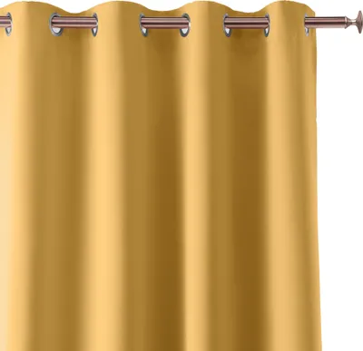 Produktbild von Gardine mit Ösen Vorhang Blickdicht Ösenvorhang Ösengardine Vorhänge 140 (B) x 250 (L) Senf 1 er Pack