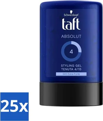Image de Schwarzkopf - Taft - Gel capillaire absolu - Hommes - Fixation longue durée - 300 ml - Pack avantage - 25 pièces