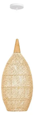 Productafbeelding van Hanglamp, handgeweven rotan design, verstelbare kabel, diameter 35 cm, hoogte 70 cm, exclusief lamp