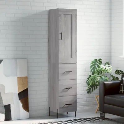 Immagine prodotto di vidaXL Credenza Grigio Sonoma 34,5x34x180 cm Materiale a base di legno