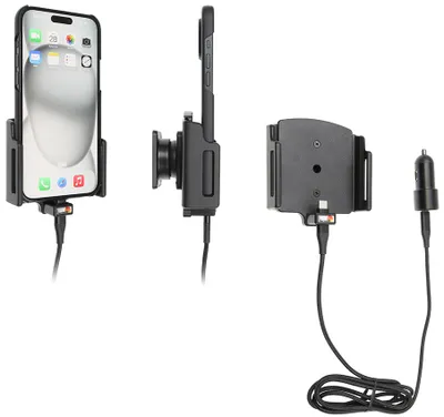 Produktbild von Brodit Gerätehalter 721377 mit Ladefunktion - für Smartphones - Apple iPhone 15 Plus, Apple iPhone 15 Pro Max