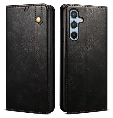 Immagine prodotto di Custodia per Samsung Galaxy S25+ in pelle flip case portafoglio con funzione stand nero