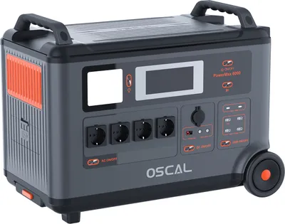 Produktbild von Oscal PowerMax 6000 6000 W robustes Kraftwerk 3600 Wh bis 57600 Wh LiFePO4-Akku 14 Steckdosen 120 V/240 V Doppelspannungsausgang 3500+ Lebensdauer Intelligente APP-Steuerung 5 LED-Lichtmodi Morsecode-Signal Spritzwasser- und staubgeschuetztes Kraftwerk
