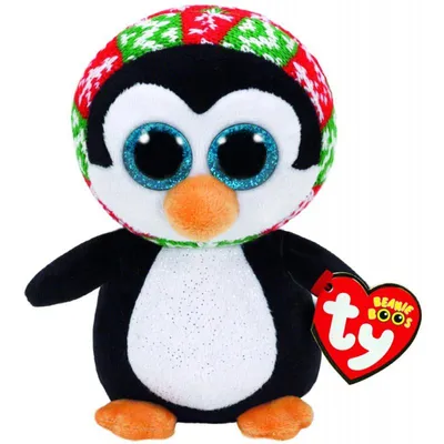 Produktbild von TY Beanie Boos S 15cm Glubschi Pinguin Penelope Glitzer Stofftier Weihnachten