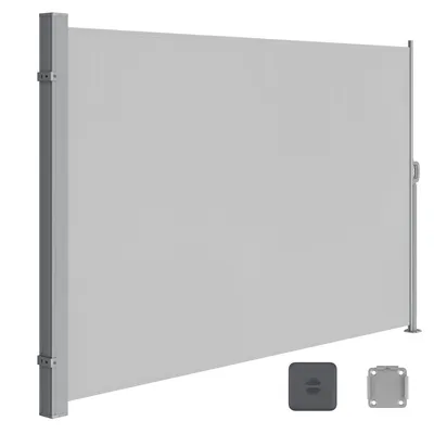 Obrázek produktu pro SONGMICS Boční markýza, výsuvná, 200 x 400 cm, z polyesteru 220 g/m², ochrana soukromí, ochrana proti slunci, neprůhledná, boční roleta, na balkon, terasu, zahradu, světle šedá ASG504G03