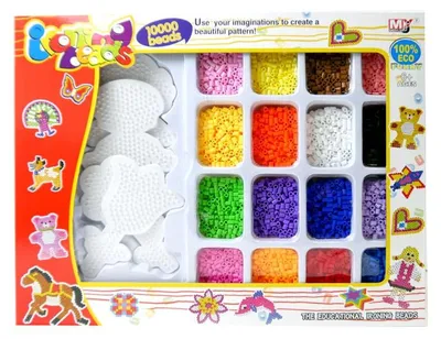 Image de Perles IRONING BEADS 10 000 + 2 fleurs + 2 petits bonhommes [BT-0058A]