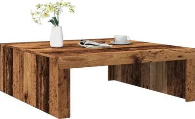 Image de Maison Exclusive - Table basse aspect bois ancien 100x100x35 cm Matériau dérivé du bois