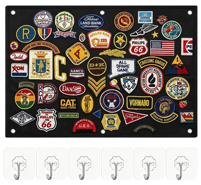 Klettband-Wand 60 x 45 cm, schwarz, zur Präsentation von Patches