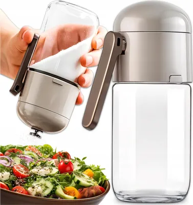 Obrázek produktu pro Kuketo | Šejkr na koření 220 ml ze skla s víkem - kuchyňská nádoba na sůl, pepř a koření - průhledná, vzduchotěsná a stylová