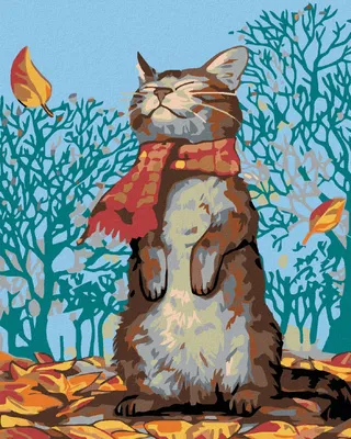 Produktbild von Zuty - Malen nach Zahlen - KATZE UND HERBSTWETTER, 40x50 cm, ohne Keilrahmen