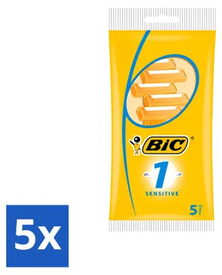 Obrázek produktu pro 5 ks holicích strojků Bic 1 Sensitive pro muže – výhodná balení – 5 kusů