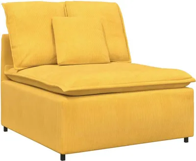 Zdjęcie produktu dla vidaXL Sofa modułowa moduł środkowy z poduszkami jasnożółty 100 cm