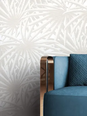 Produktbild von NEWROOM Tapete Grau Vliestapete Leicht Glänzend - Dschungeltapete Floral Schwarz Silber Dschungel Blumen Blumentapete Tropisch Blätter