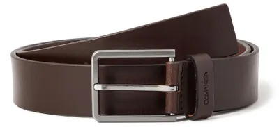 Obrázek produktu pro Pánský kožený pásek Calvin Klein, šířka 3,5 cm, model Essential, barva hnědá (tmavě hnědá)