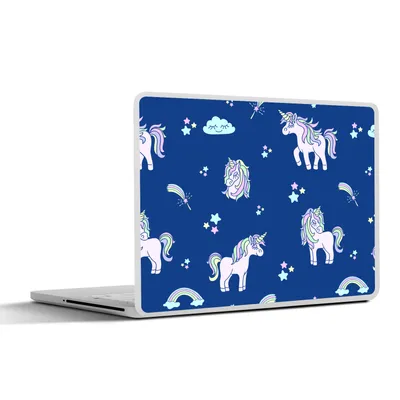 Produktbild von MuchoWow® Laptop Aufkleber Sticker Cover Einhorn - Sterne - Muster 30x22 cm - Laptop-Sticker
