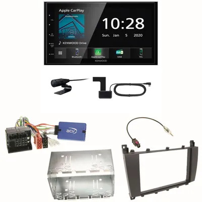 Produktbild von Kenwood DMX5020DABS CarPlay Einbauset für Mercedes C-Klasse W203 CLC CL203 S203
