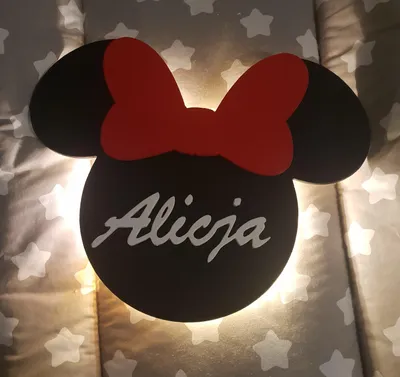 Produktbild von Maus-Nachtlampe mit Namensschild, batteriebetriebene LED