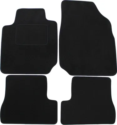 Produktbild von J&J AUTOMOTIVE | Velours Fußmatten Autotepiche Passend Für Nissan Micra K12 2003-2009 4tlg, Genaue Passform, rutschfeste Untregrund, Verstärkt Im Pedalbereich, mit Befestigungen
