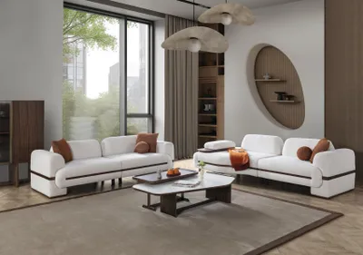Produktbild von Sofagarnitur 4 3 Sitzer Set Design Sofa Polster Couchen Couch Modern Weiß