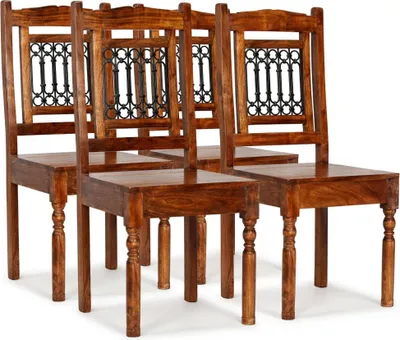 Image de Chaises à manger lot de 4 bois massif classique