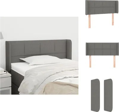 Produktbild von vidaXL Kopfteil mit Ohren Dunkelgrau 103x16x78/88 cm Stoff -  Kopf- & Fußenden