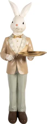 Produktbild von Clayre & Eef Dekorationsfigur Kaninchen 20x20x56 cm Weiß Kunststoff