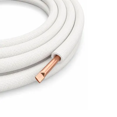 Produktbild von Kältemittelleitung 1/4" + 3/8" 25 m Kupferrohr Kupferleitung | 6 mm Isolierung | Klimaanlage Rohr für Kältemittel R32 | Kühlrohr 2 Rollen, KI-generiertes Bild